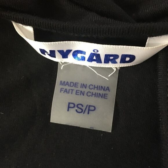 Peter Nygard Black Floral Polyester Blend Top Size 6-8 - Picture 3 of 3